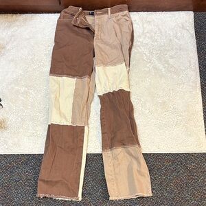 Hollister Brown and Tan Ultra High-Rise Jeans
